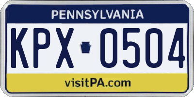 PA license plate KPX0504