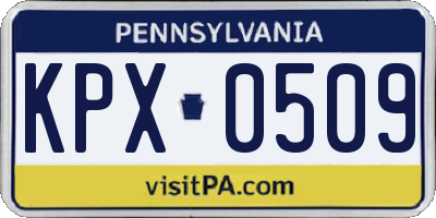 PA license plate KPX0509