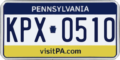 PA license plate KPX0510