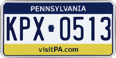 PA license plate KPX0513