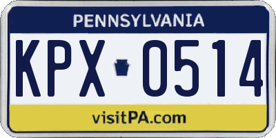 PA license plate KPX0514