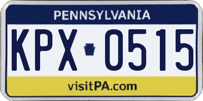 PA license plate KPX0515