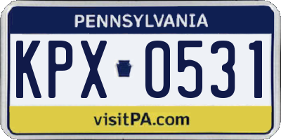 PA license plate KPX0531
