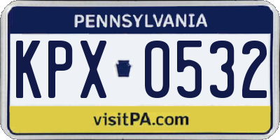 PA license plate KPX0532