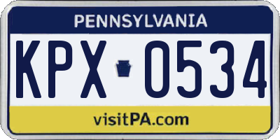 PA license plate KPX0534