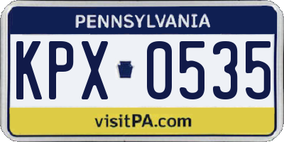 PA license plate KPX0535