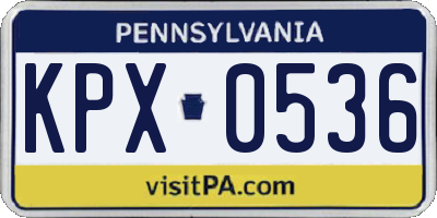 PA license plate KPX0536