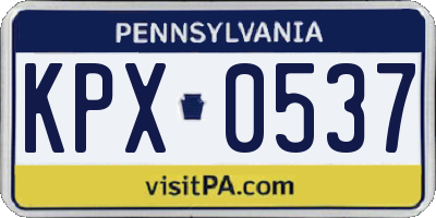 PA license plate KPX0537