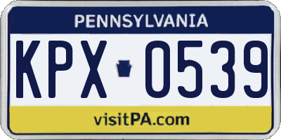 PA license plate KPX0539