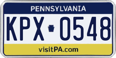 PA license plate KPX0548