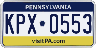 PA license plate KPX0553