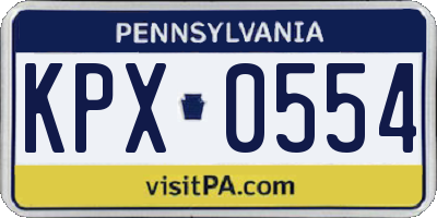 PA license plate KPX0554
