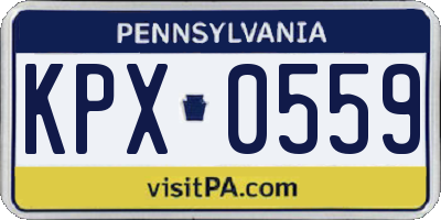 PA license plate KPX0559