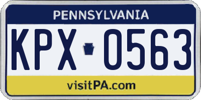 PA license plate KPX0563