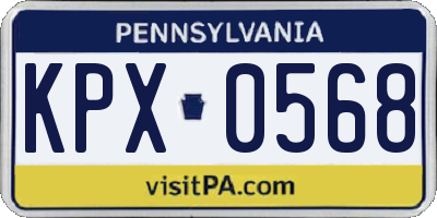 PA license plate KPX0568