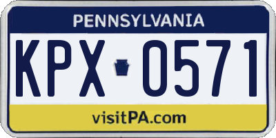 PA license plate KPX0571