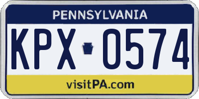PA license plate KPX0574