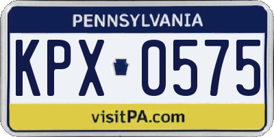 PA license plate KPX0575