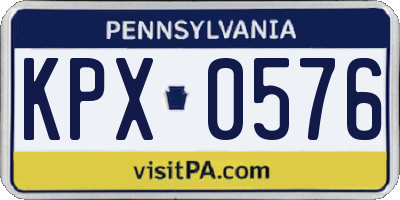 PA license plate KPX0576
