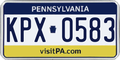 PA license plate KPX0583