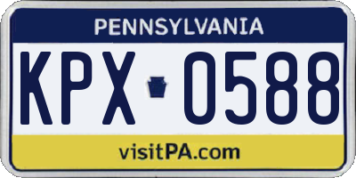 PA license plate KPX0588