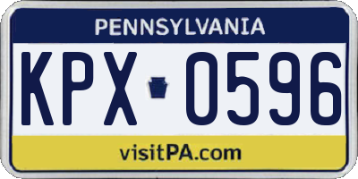PA license plate KPX0596