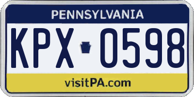 PA license plate KPX0598
