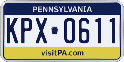 PA license plate KPX0611