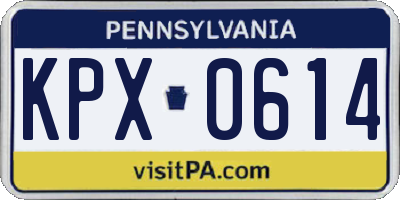 PA license plate KPX0614