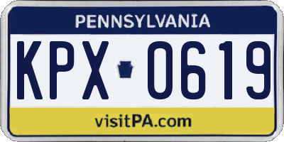 PA license plate KPX0619