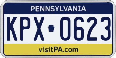 PA license plate KPX0623