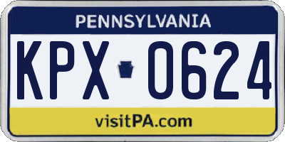 PA license plate KPX0624