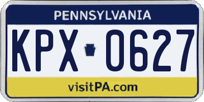 PA license plate KPX0627