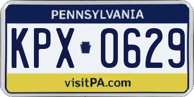 PA license plate KPX0629