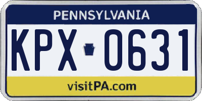 PA license plate KPX0631