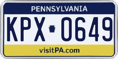 PA license plate KPX0649