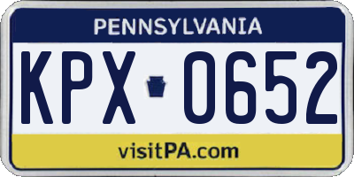 PA license plate KPX0652