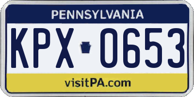 PA license plate KPX0653