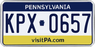 PA license plate KPX0657