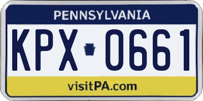 PA license plate KPX0661