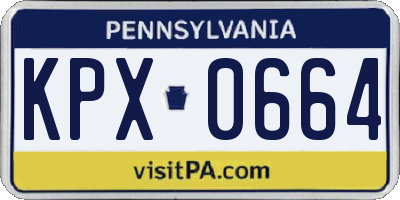 PA license plate KPX0664