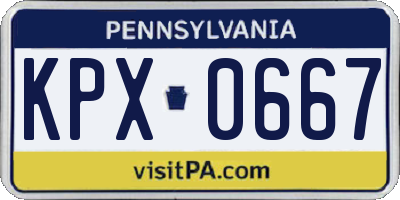 PA license plate KPX0667