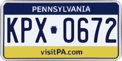 PA license plate KPX0672