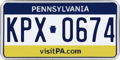 PA license plate KPX0674