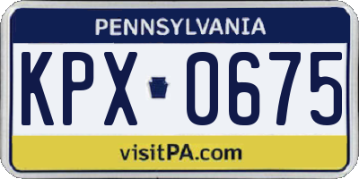 PA license plate KPX0675