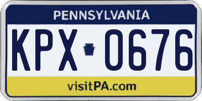 PA license plate KPX0676