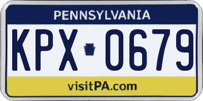 PA license plate KPX0679