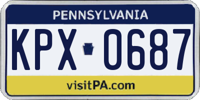 PA license plate KPX0687
