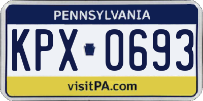 PA license plate KPX0693