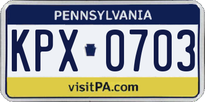 PA license plate KPX0703